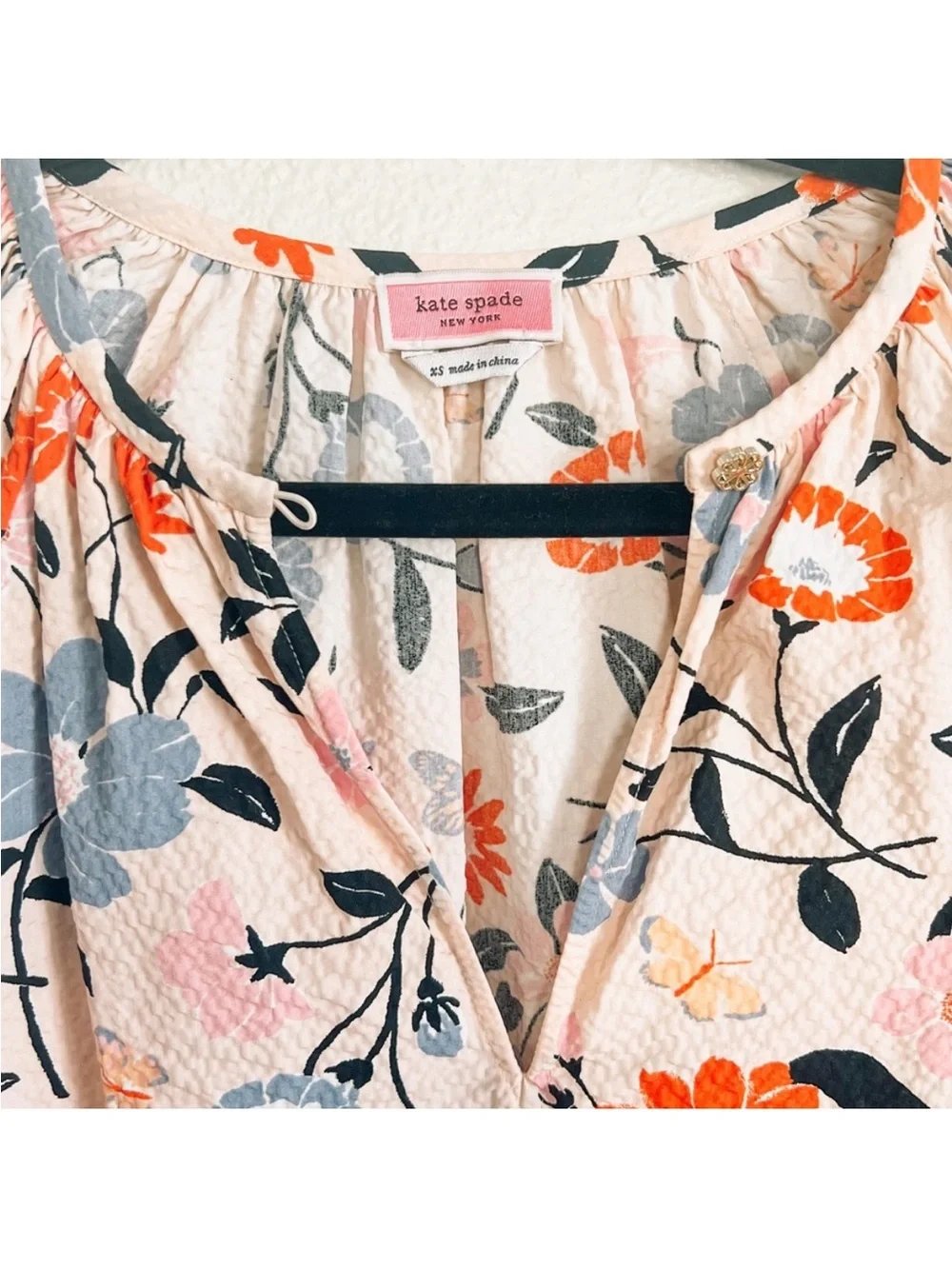 Kate spade floral seersucker top